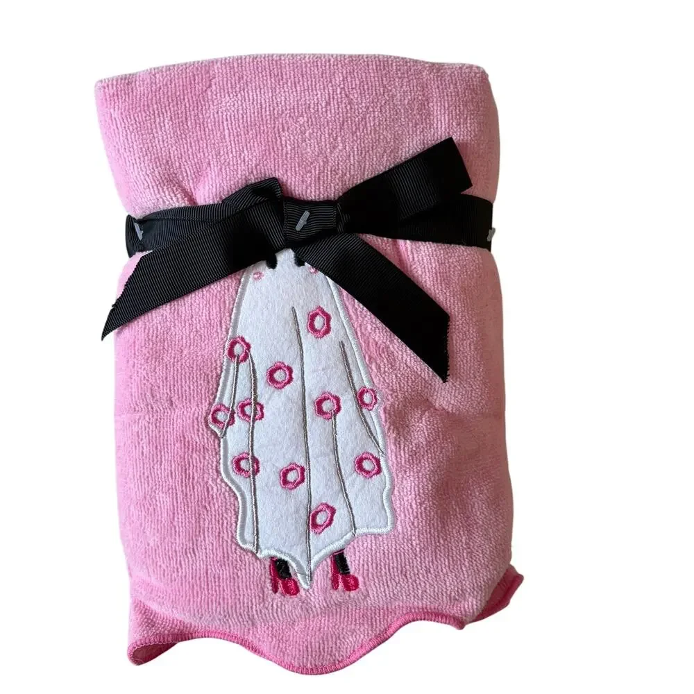 NEW Kassafina Pink Ghost Hand Towels 2 Pk Coquette Pink Heels Halloween Floral